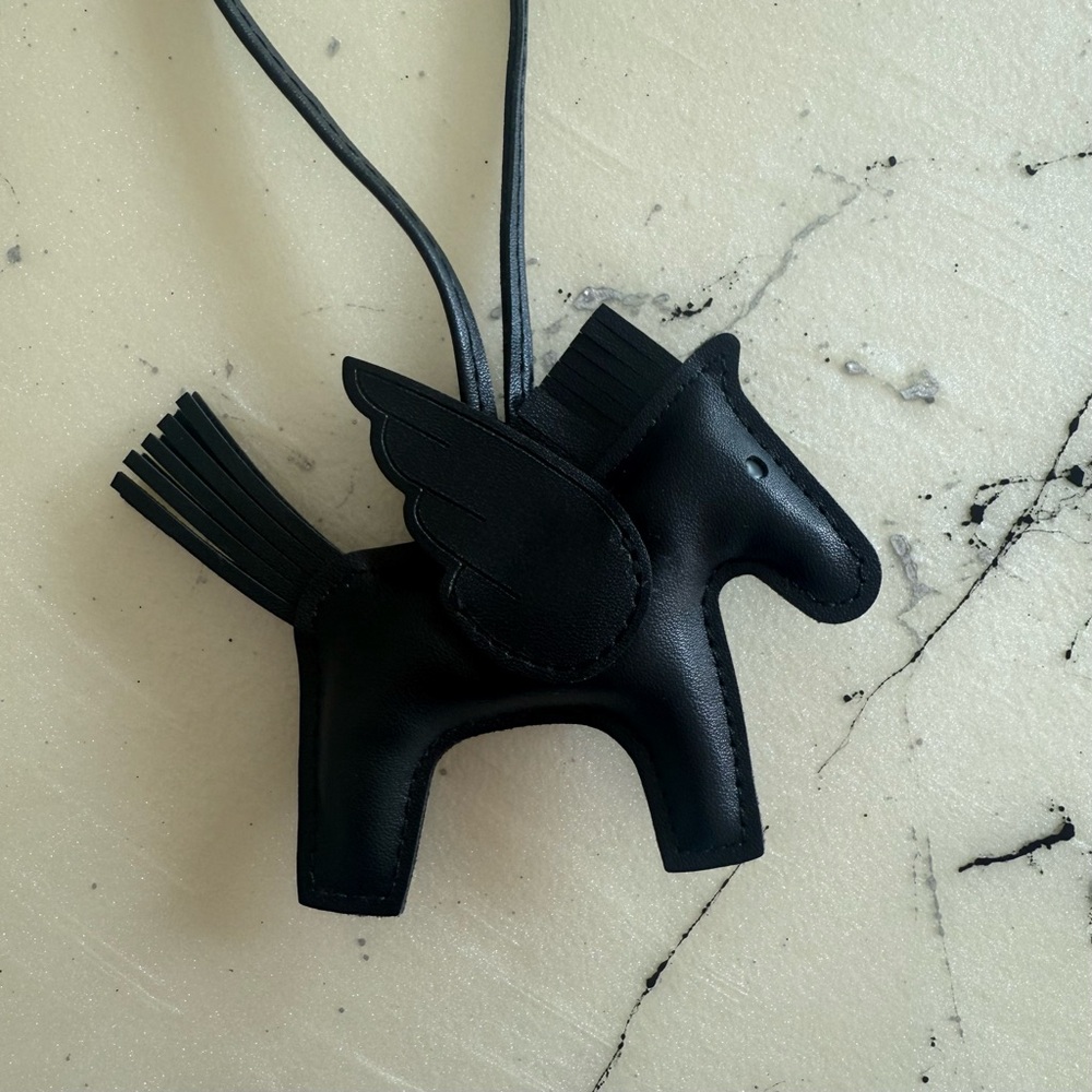 NEW HORSE PEGASUS BAG CHARM - ALL BLACK